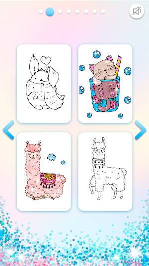 Kawaii Coloring Book Glitter Screenshot 2
