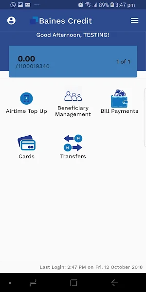 BAINES CREDIT MOBILE BANKING Screenshot 2