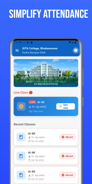 MarkMe: Student App Screenshot 1