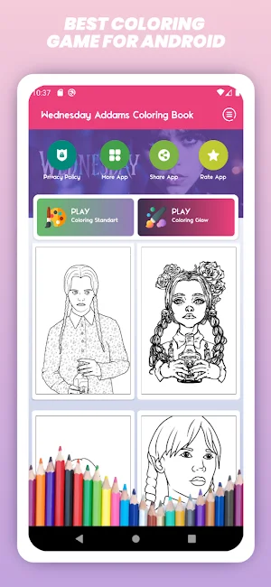 Wednesday Addams Coloring Book Screenshot 0
