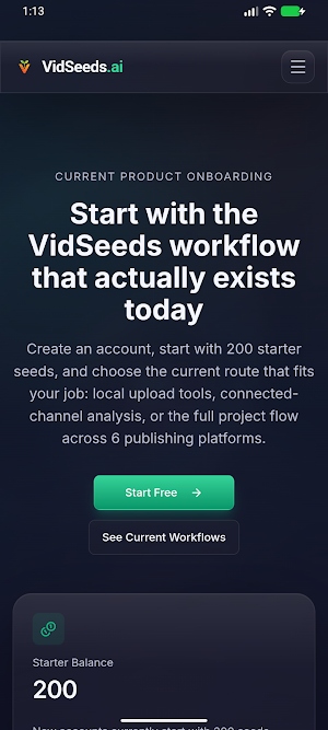 VidSeeds - AI Video Publishing Screenshot 1