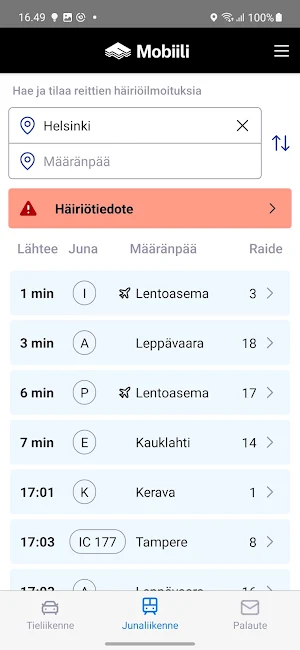 Fintraffic Mobiili Screenshot 1