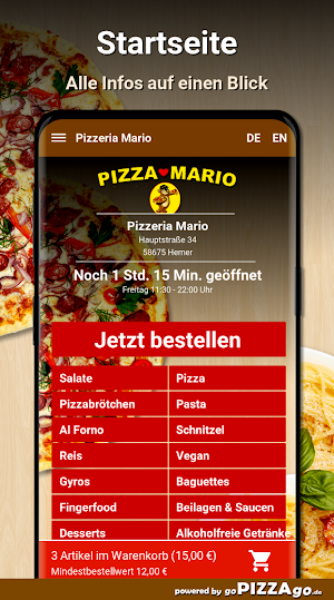 Pizzeria Mario Hemer Screenshot 1