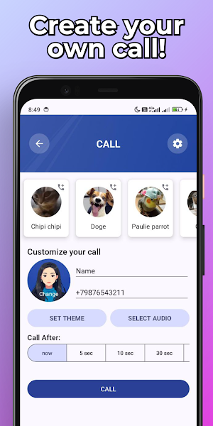 Funny Animals Fake Call & Chat Screenshot 3