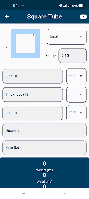 Metal Weight Calculator Screenshot 2