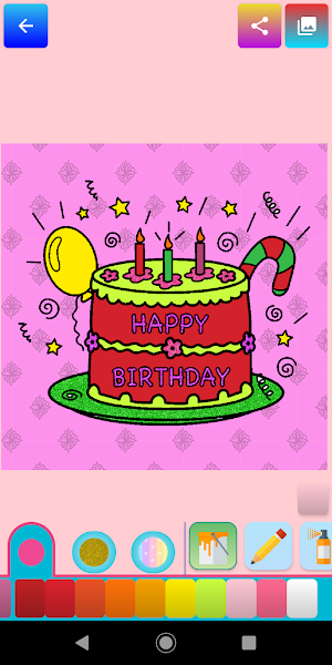 Birthday Coloring for Kids Screenshot 0