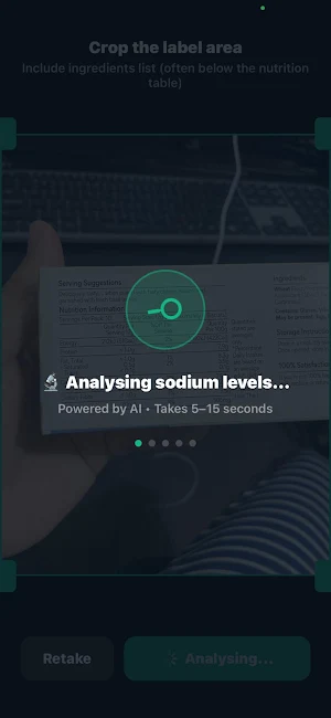 Gout Food Scanner Screenshot 1