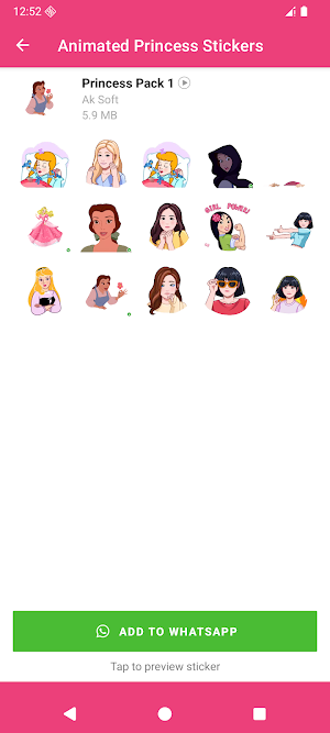 Animated Princess Stickers Screenshot 1