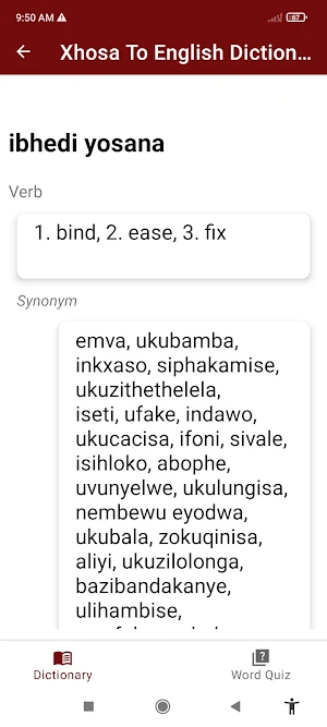 Xhosa To English Dictionary Screenshot 3
