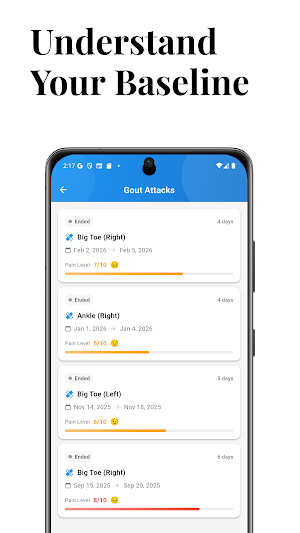 Gout Log Screenshot 2
