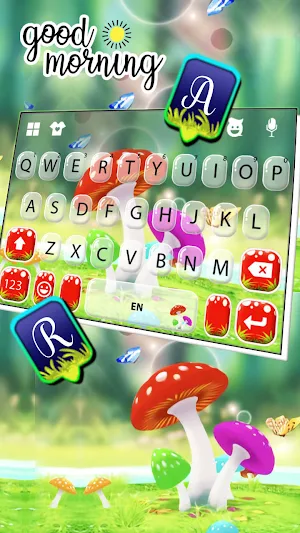 Cute Mushrooms Keyboard Background Screenshot 2