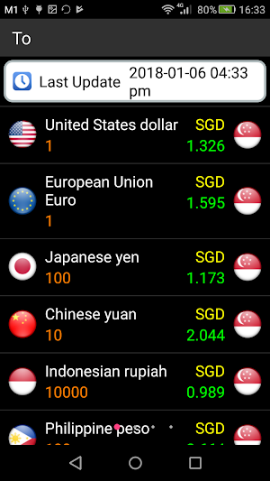 Singapore Currency Converter Screenshot 1