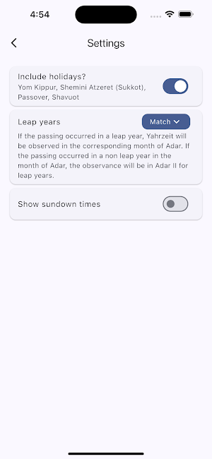 Yahrzeit Tracker Screenshot 3