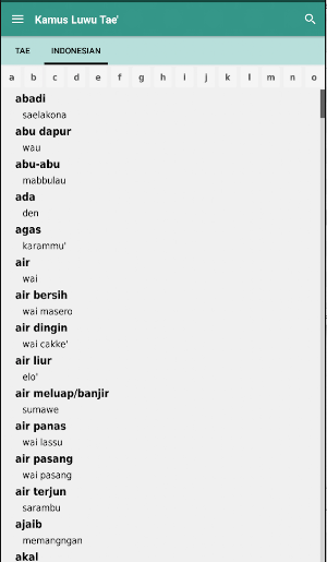 Kamus Luwu Tae' Screenshot 1