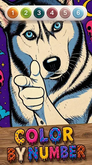 Creepy Dog Color by Number Screenshot 3