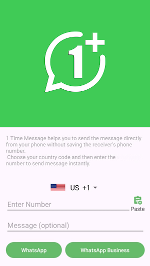 1 Time Messenger for WhatsApp Screenshot 0
