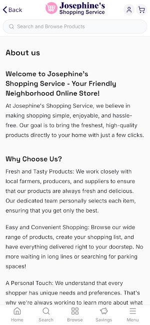 Josephine's Shopping Service Screenshot 3