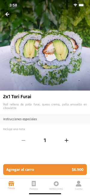 Sushi&Burger Home App Screenshot 2