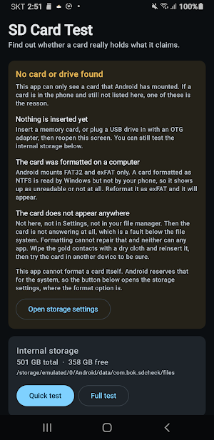 Fake SD Card Test & Capacity Screenshot 3