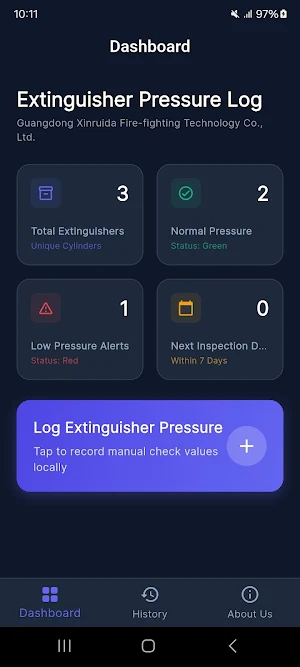 Extinguisher Pressure Log Screenshot 0