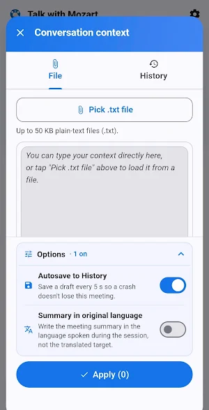 Talk with Mozart Screenshot 1