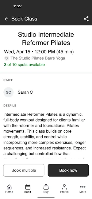 The Studio Pilates Lexington Screenshot 2