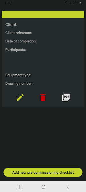 DMT Commissioning checklist Screenshot 0