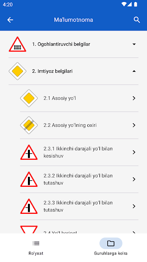 Yo'l belgilari: YHQ Imtihoni Screenshot 3