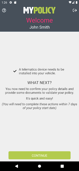 My Policy Screenshot 1