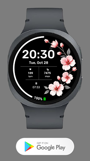 Simple Floral Watch face Screenshot 0