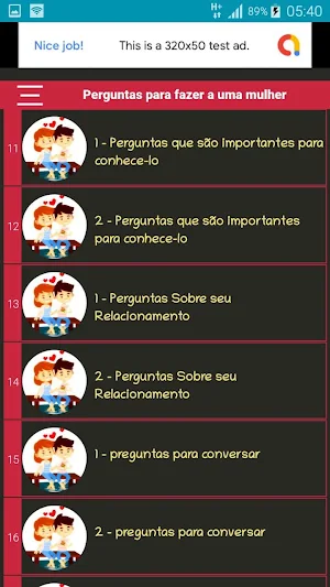 Perguntas para fazer a uma mulher Screenshot 0