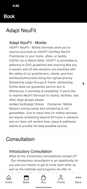 Adapt Gym Screenshot 1