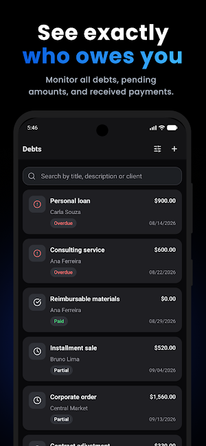Clients & Debts Screenshot 1