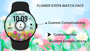 Flower Steps Watch Face Screenshot 3