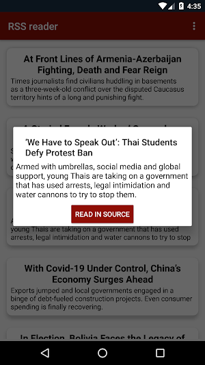 RSS reader Screenshot 1