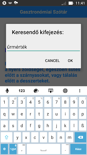 Gasztronómiai Szótár Screenshot 3