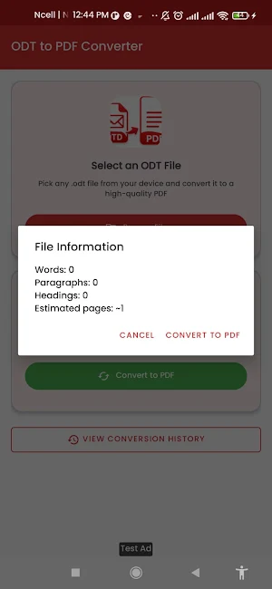 ODT to PDF Screenshot 2