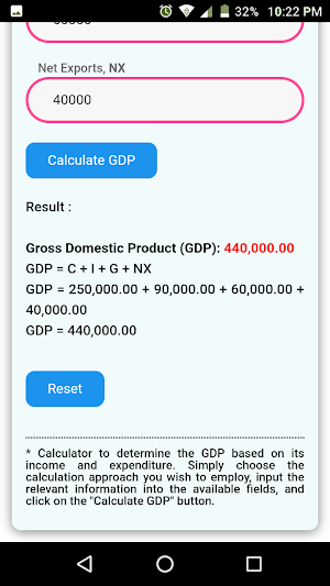 GDP Calculator Screenshot 1