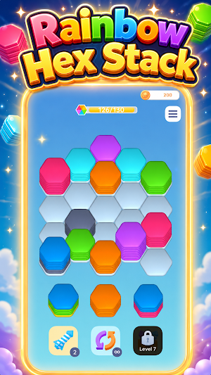 Rainbow Hex Stack Screenshot 3
