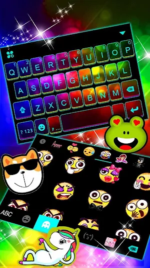 Neon Color 3d Keyboard Theme Screenshot 2