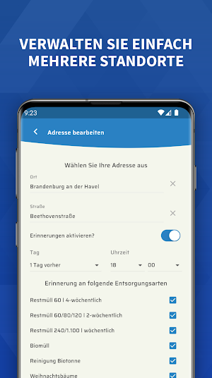 Abfall-App Stadt Brandenburg Screenshot 2