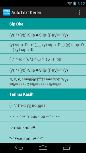 Auto Text Keren for Android Screenshot 2