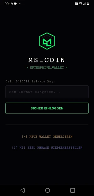 MSC Network Wallet Screenshot 1