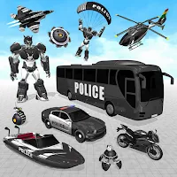 Police Bus Robot Car Games