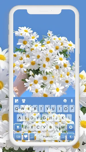 Pretty Daisies Keyboard Backgr Screenshot 0