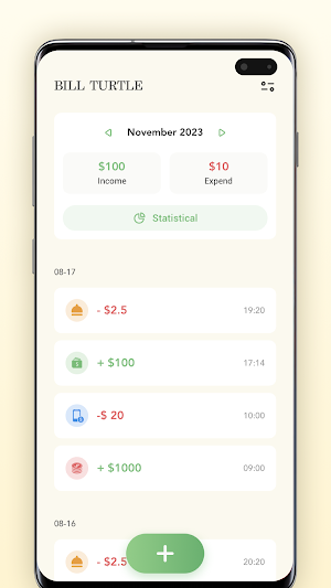 Bill Turtle - Account Book Screenshot 2