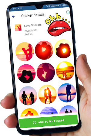 Adult Romantic Kiss Stickers Screenshot 0