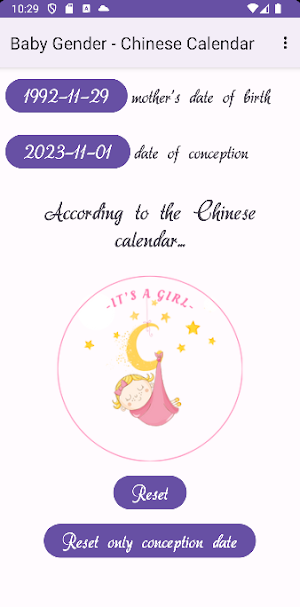 Baby Gender - Chinese Calendar Screenshot 2