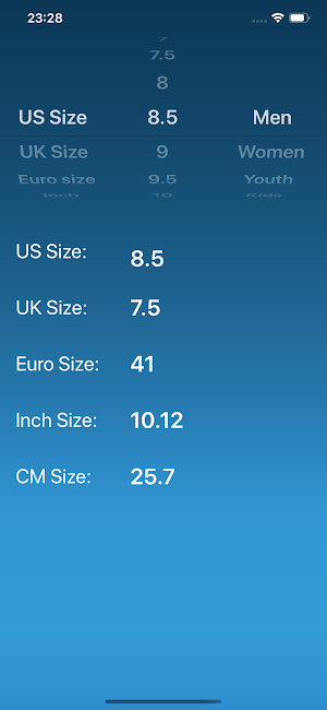 Shoe Size Converter Screenshot 0