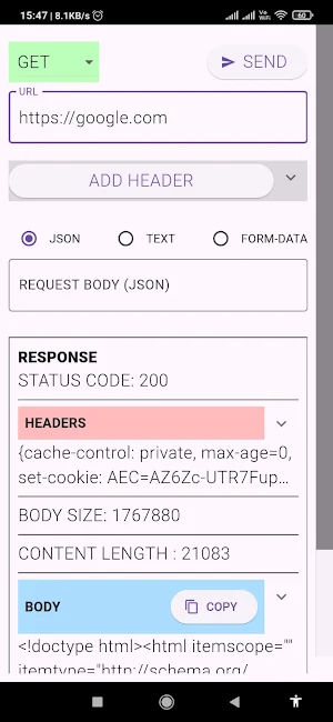 API LITE Screenshot 2